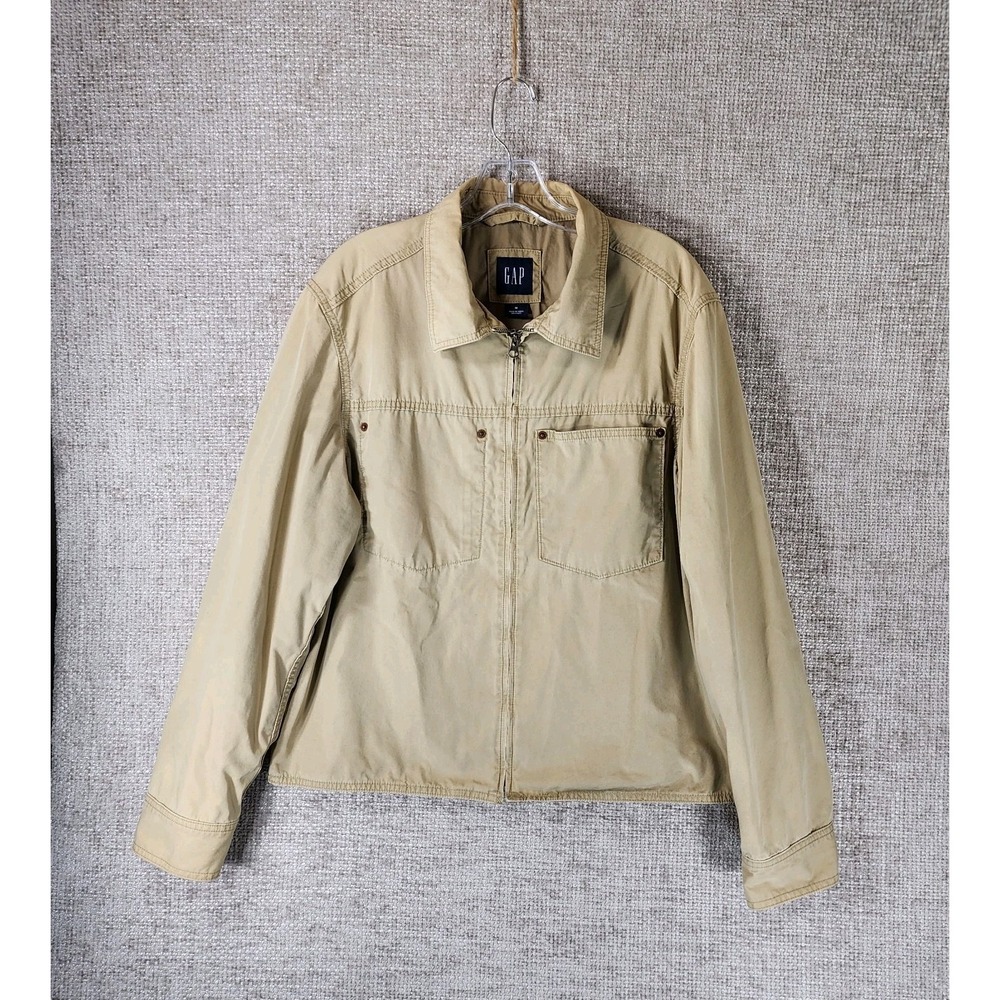 Gap Lightweight‎ Canvas Chore Coat Mens M Tan Workwear Utility Hipster